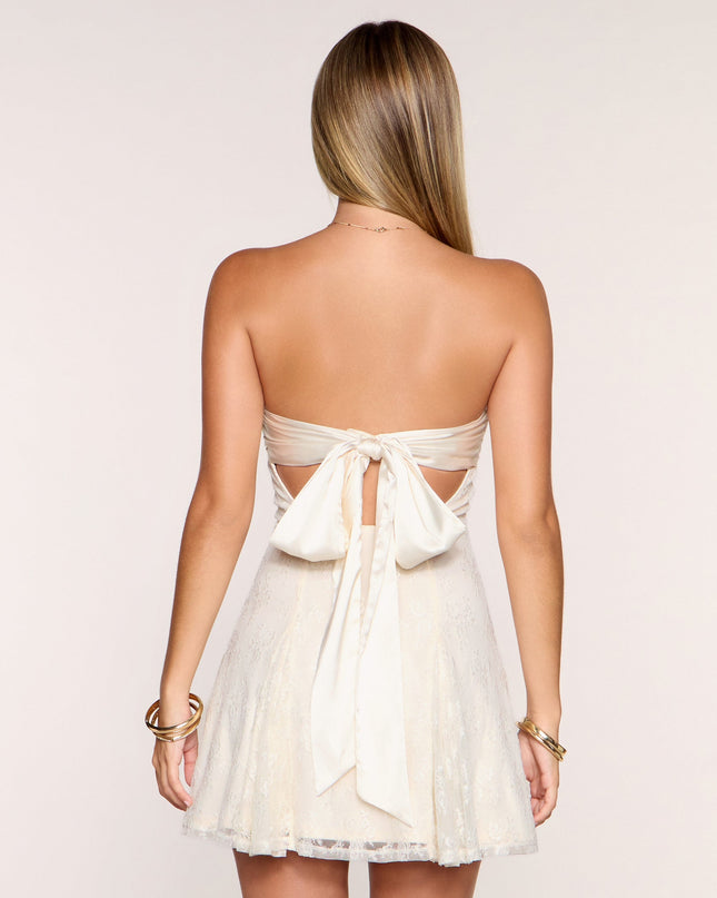 Bow Theory Lace Tie-Back A-Line Mini Dress