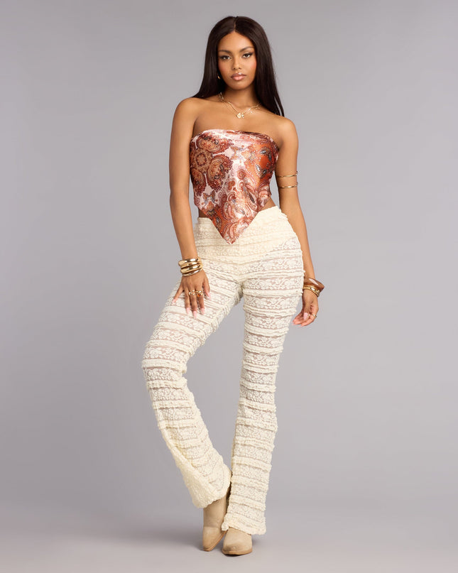 Vintage Heat Satin Paisley Top