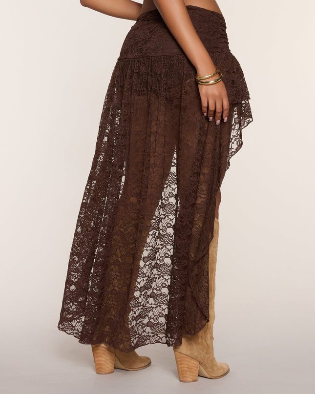 Boho Nights Lace High-Low Skirt