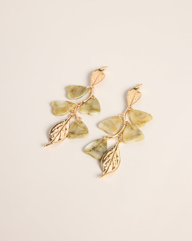 Branching Out Resin Leaf Linear Earrings