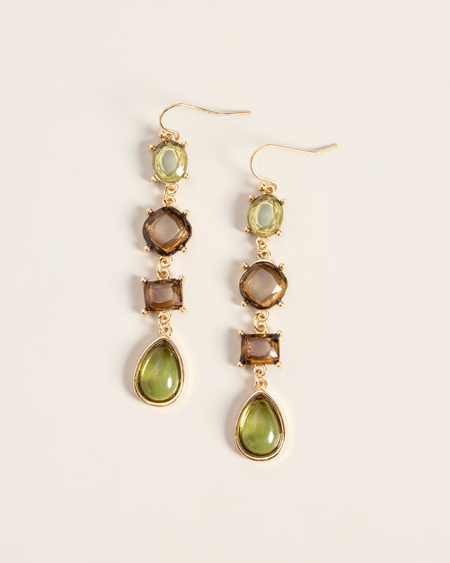 Gems in Motion Mixed Stone Linear Drop Earrings