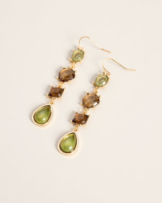 Gems in Motion Mixed Stone Linear Drop Earrings