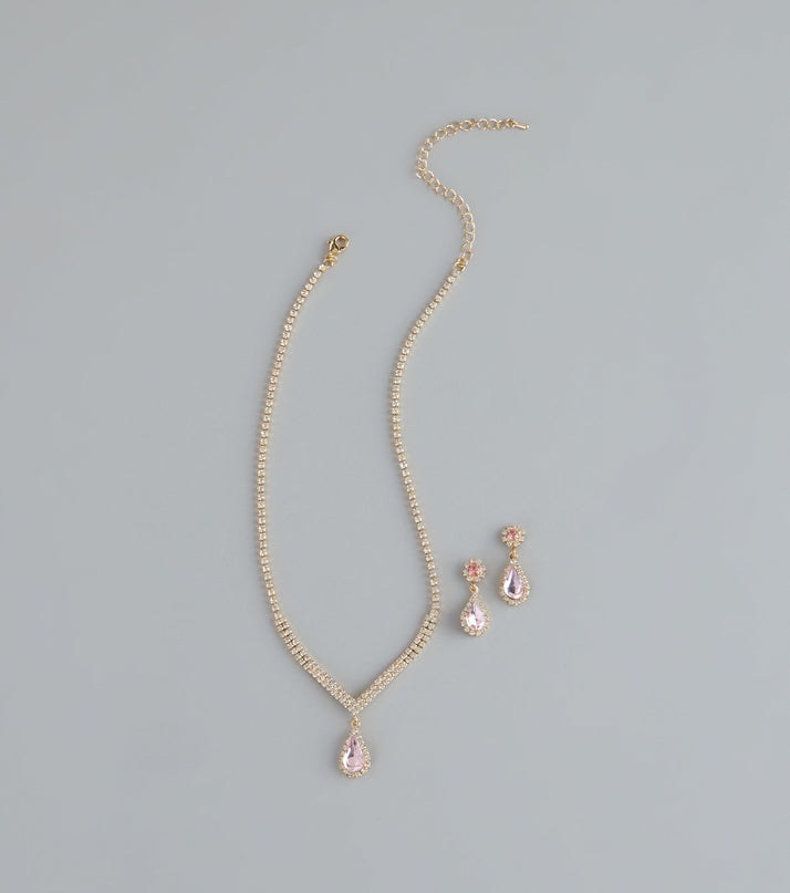 Sweet Luxe Rhinestone Jewelry Set