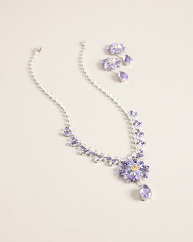 Full Bloom Rhinestone Floral Jewelry Set