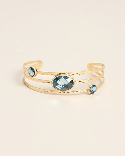Gem Theory Faceted Stone Cuff Bracelet