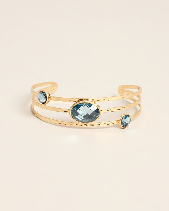 Gem Theory Faceted Stone Cuff Bracelet