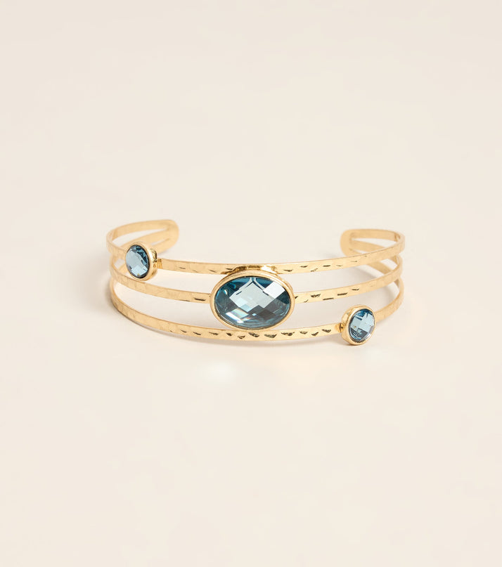 Gem Theory Faceted Stone Cuff Bracelet
