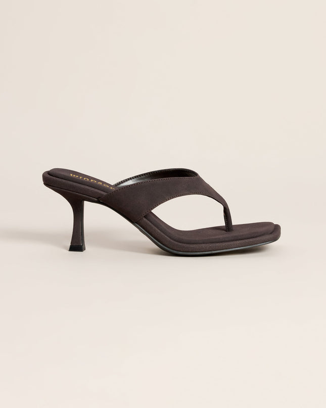 Going Somewhere Suede Thong Kitten Heels