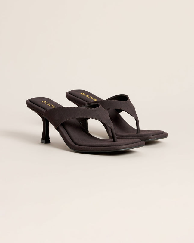 Going Somewhere Suede Thong Kitten Heels
