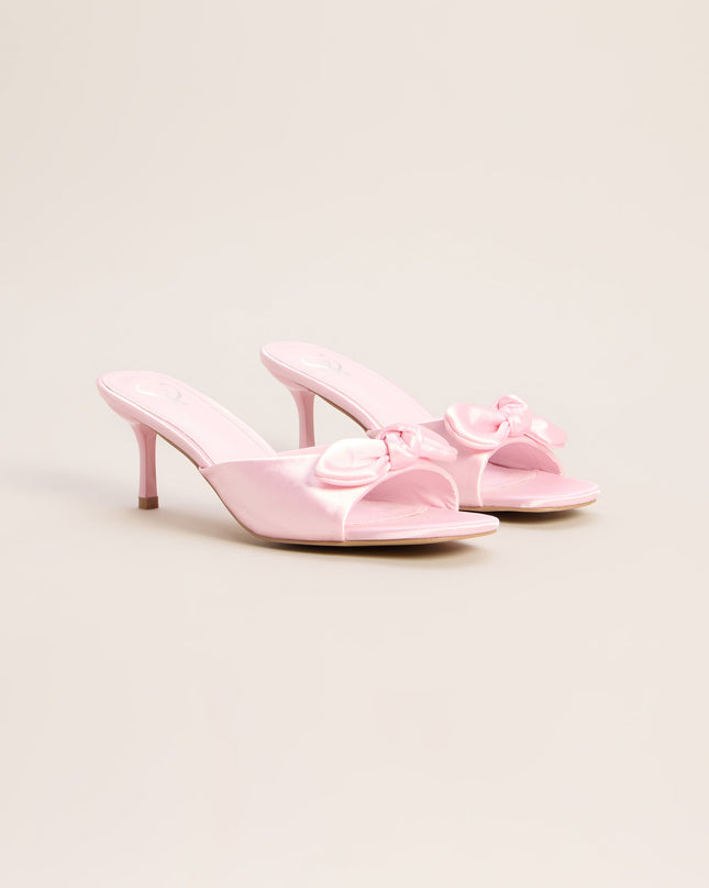 Sweet on You Bow Detail Kitten Heel Mules