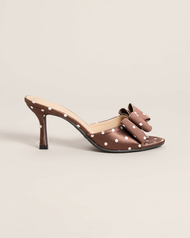 Poised Step Polka Dot Bow Mules