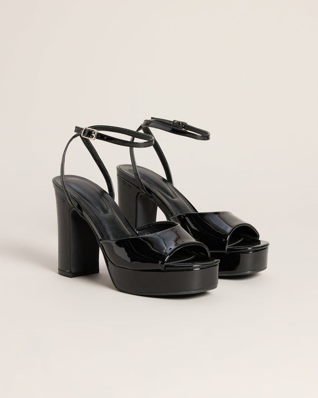 Gloss Boss Patent Platform Block Heels