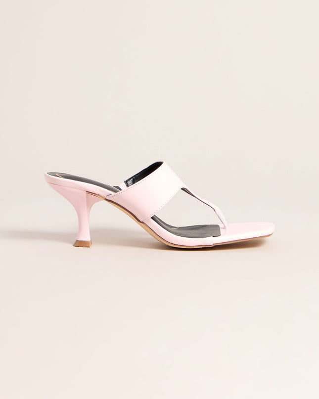 Sleek Step Patent Thong Kitten Heels
