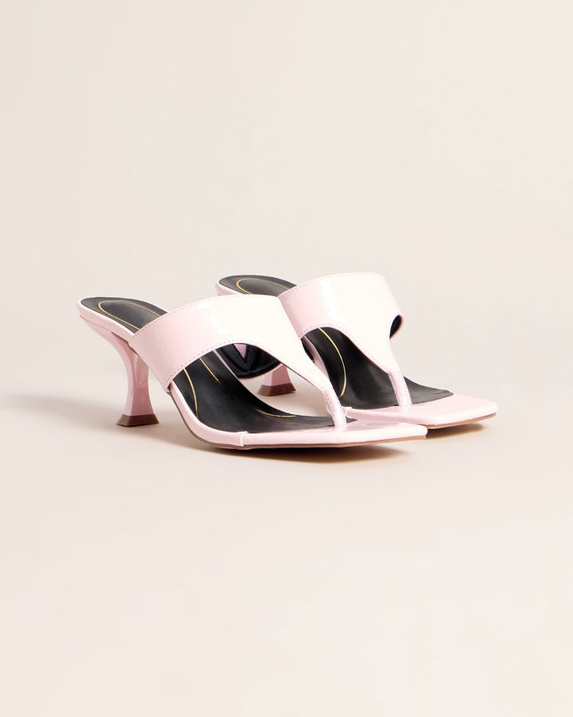 Sleek Step Patent Thong Kitten Heels