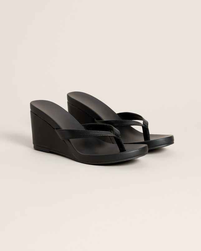Elevated Look Faux Leather Wedge Sandals